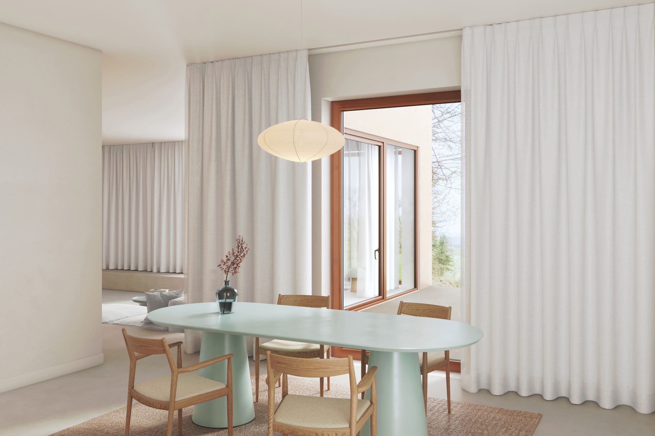 Mjuka gardiner med wave