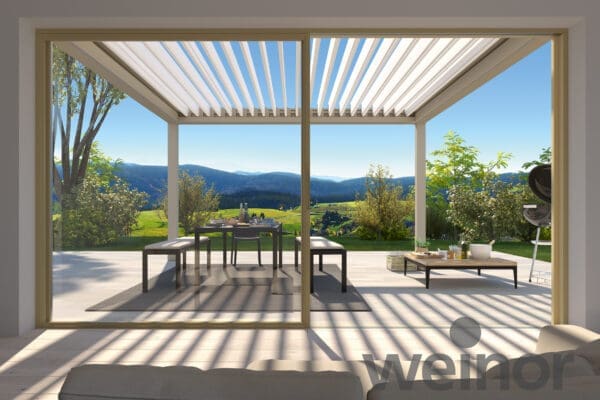 Pergola Artares - Vädertålig pergola med lamelltak